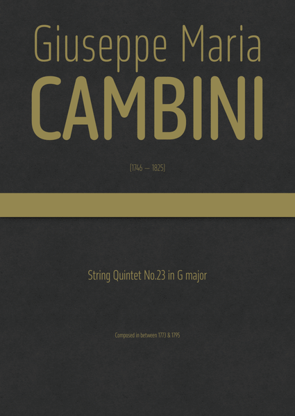 Cambini - String Quintet No.23 in G major image number null