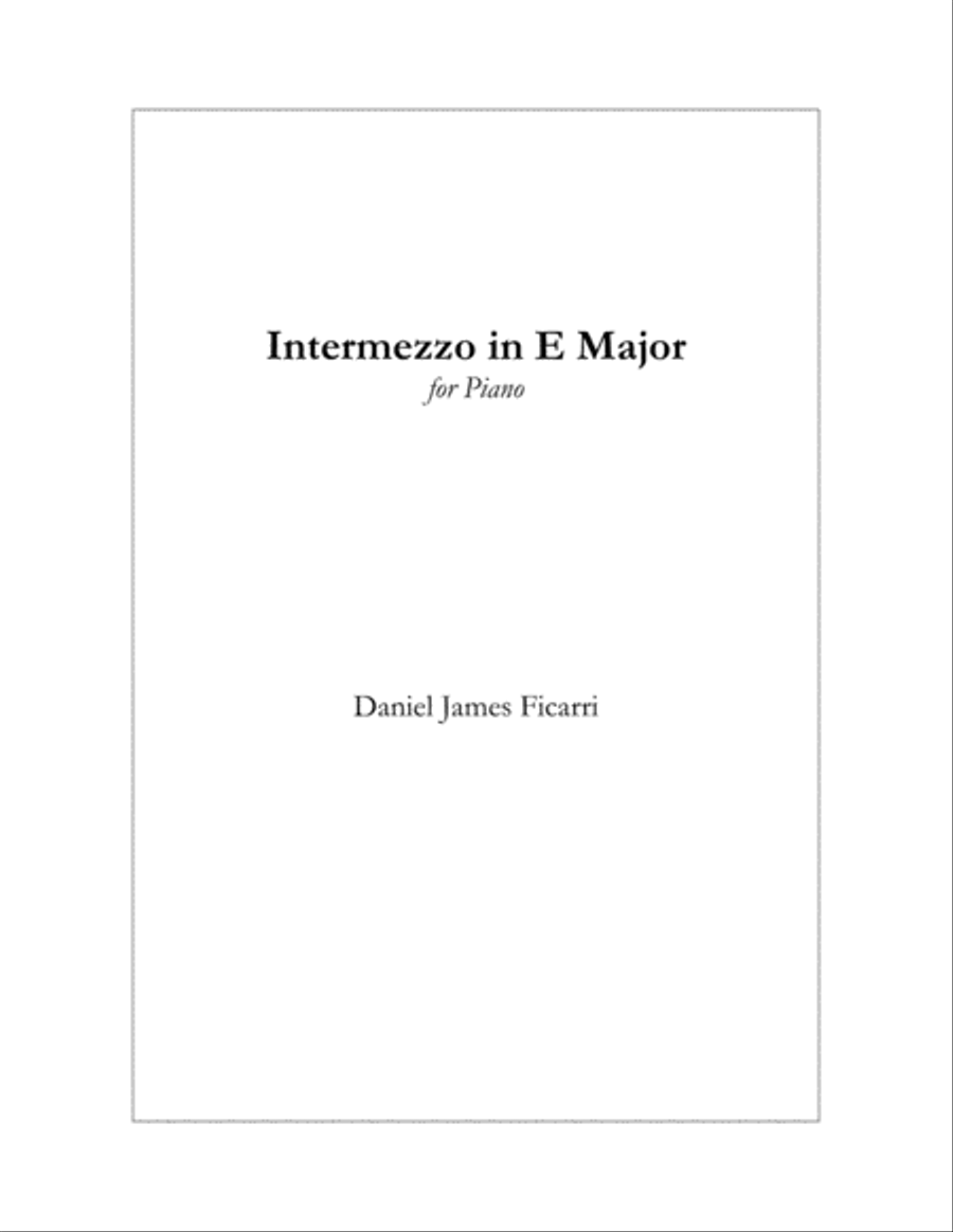 Intermezzo in E Major image number null