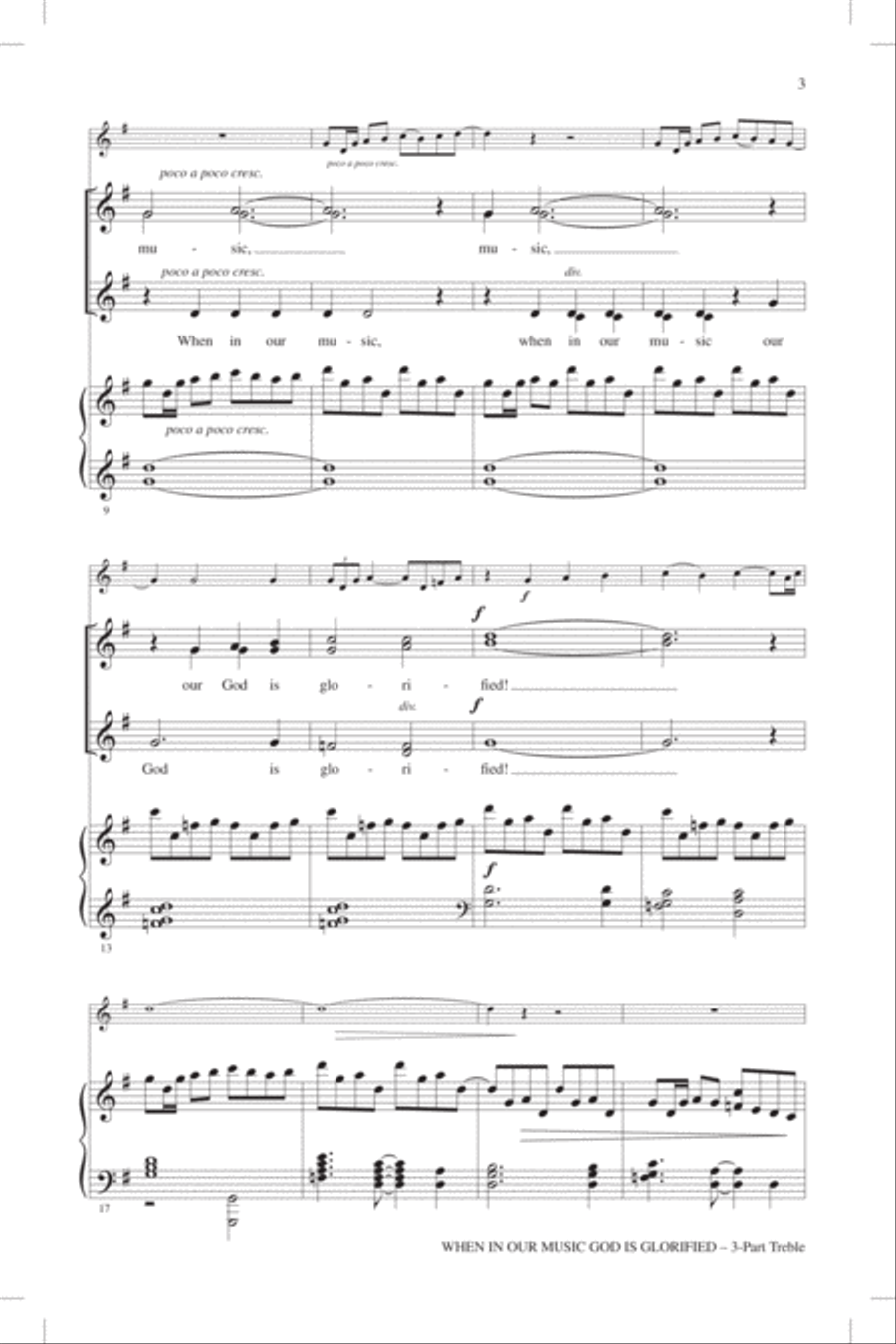 When In Our Music God Is Glorified (arr. Susan Brumfield) 3-Part scores gallery preview page 2