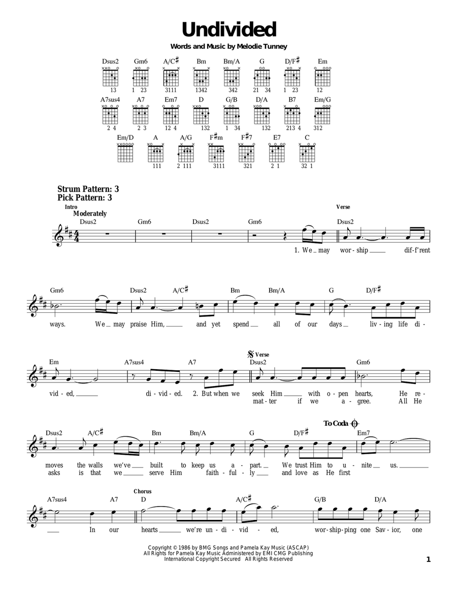 Undivided Undivided Acoustic Guitar scores gallery preview page 1