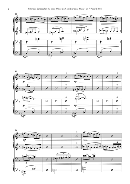 A. Borodin - ''Polovtsian Dances'' for piano 4 hands image number null
