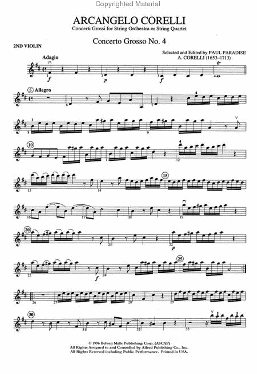 The Best of Arcangelo Corelli (Concerti Grossi for String Orchestra or String Quartet) String Orchestra scores gallery preview page 2