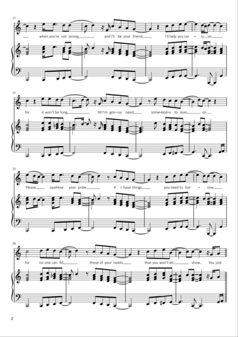 Lean On Me Voice scores gallery preview page 2