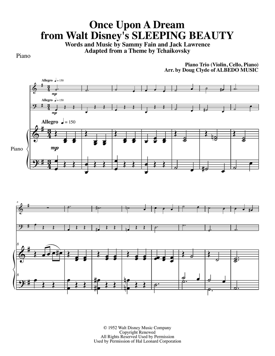 Once Upon A Dream Piano Trio scores gallery preview page 1