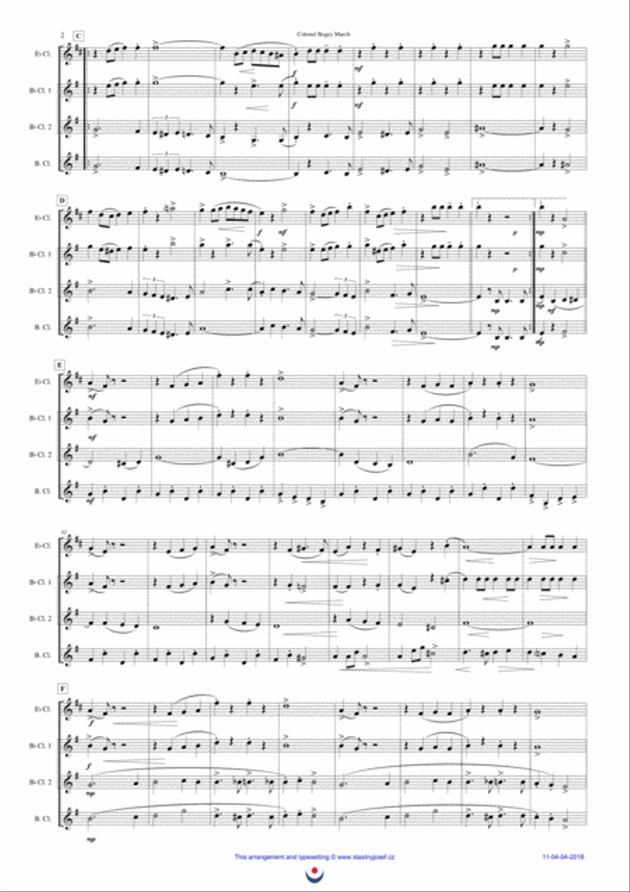 Colonel Bogey March Woodwind Quartet scores gallery preview page 2