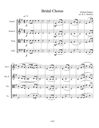 Bridal Chorus (Here Comes the Bride) for String Quartet