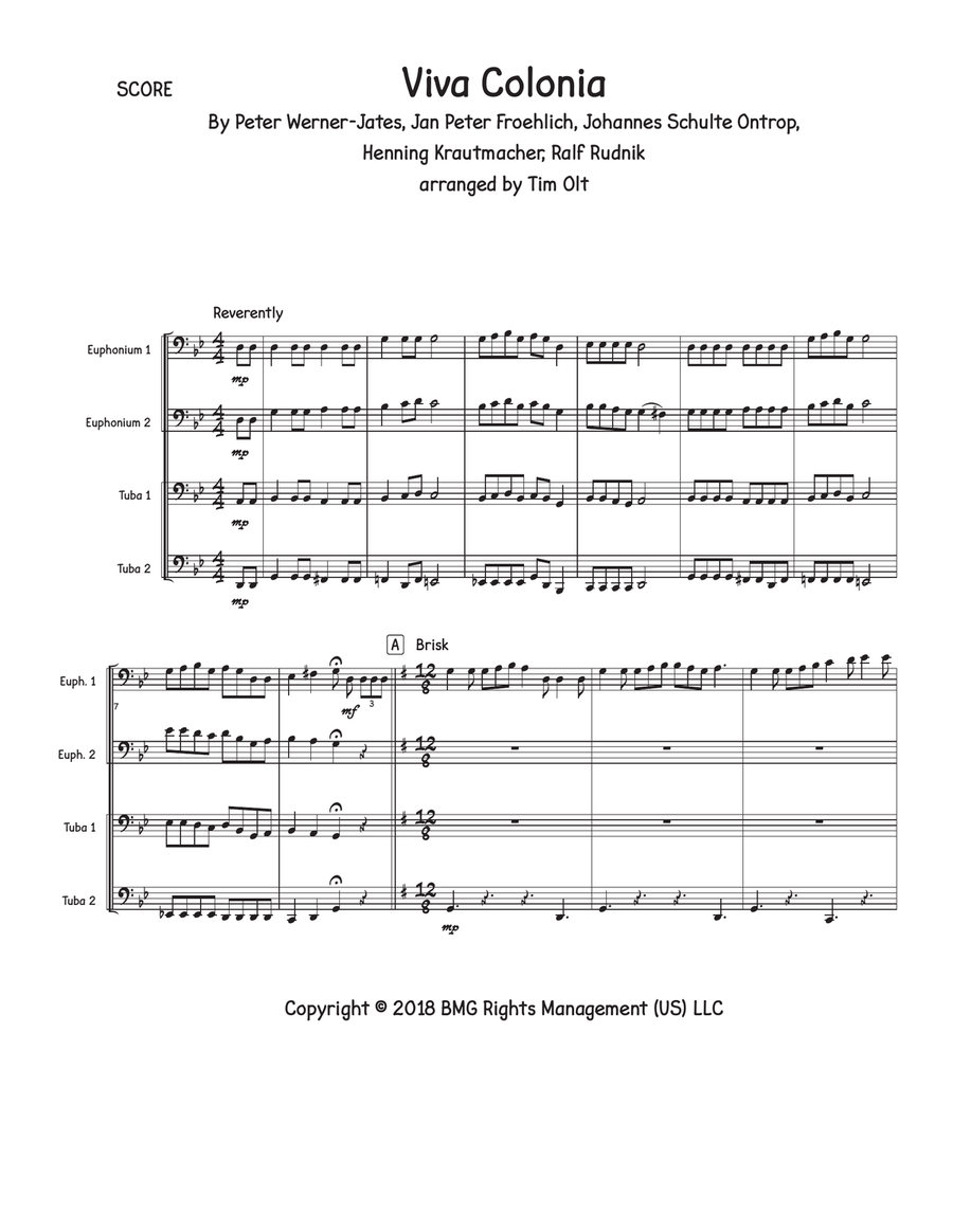 Viva Colonia Brass Quartet scores gallery preview page 1