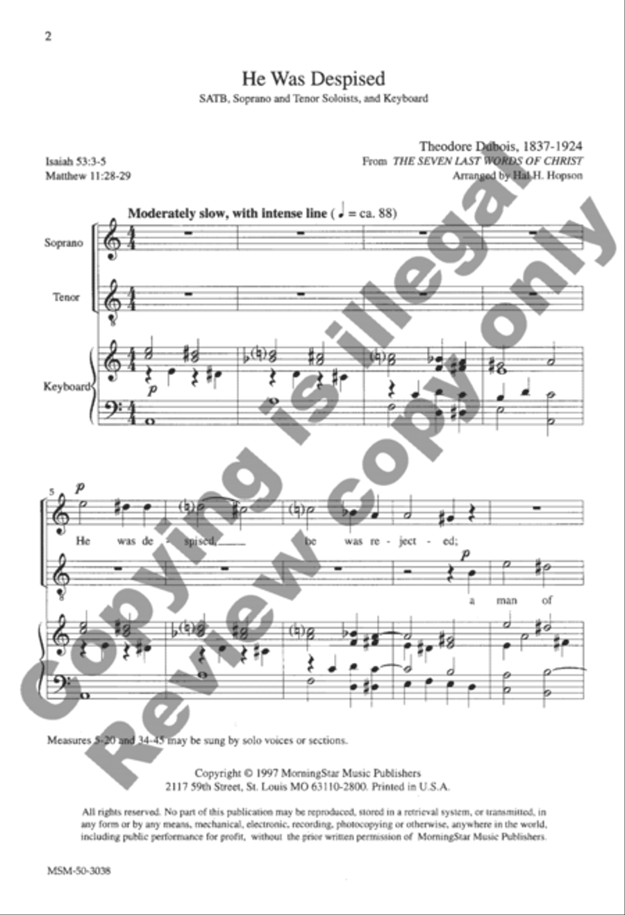 He Was Despised 4-Part scores gallery preview page 8