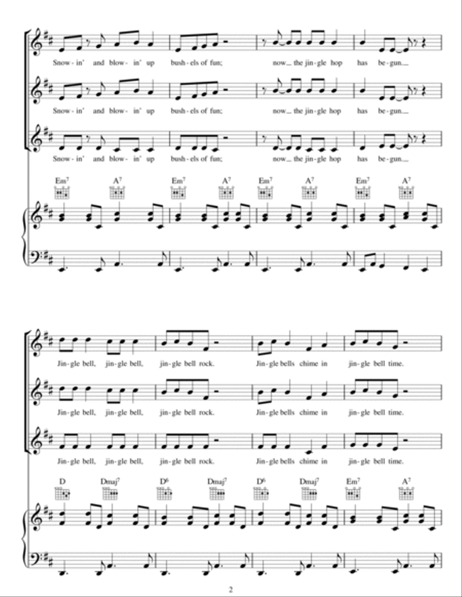 Jingle Bell Rock (arr. Peter Foggitt) SSA scores gallery preview page 2