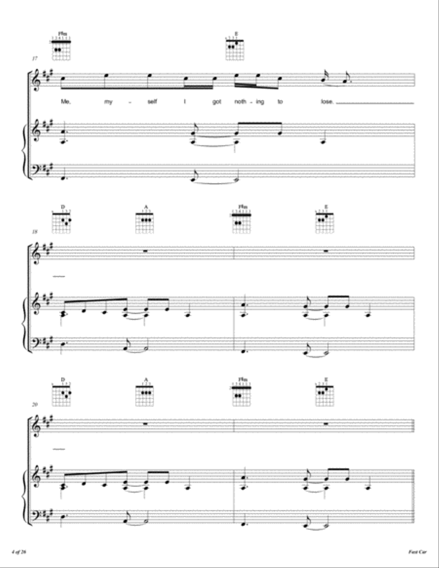 Fast Car Voice scores gallery preview page 5