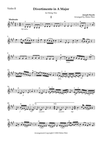 A Major Violin Trio, HAYDN for 3 Violins image number null