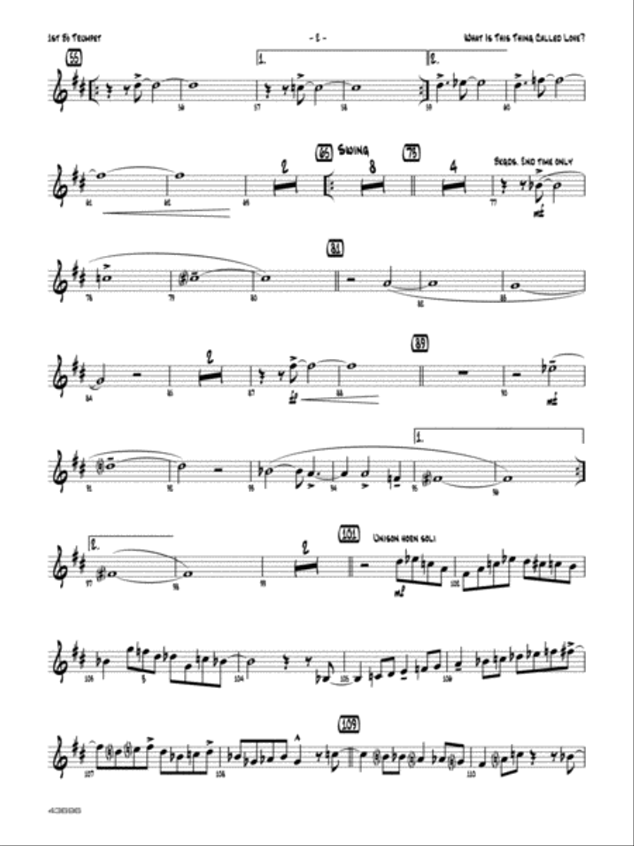 What Is This Thing Called Love? (from Wake Up and Dream): 1st B-flat Trumpet Jazz Ensemble scores gallery preview page 2