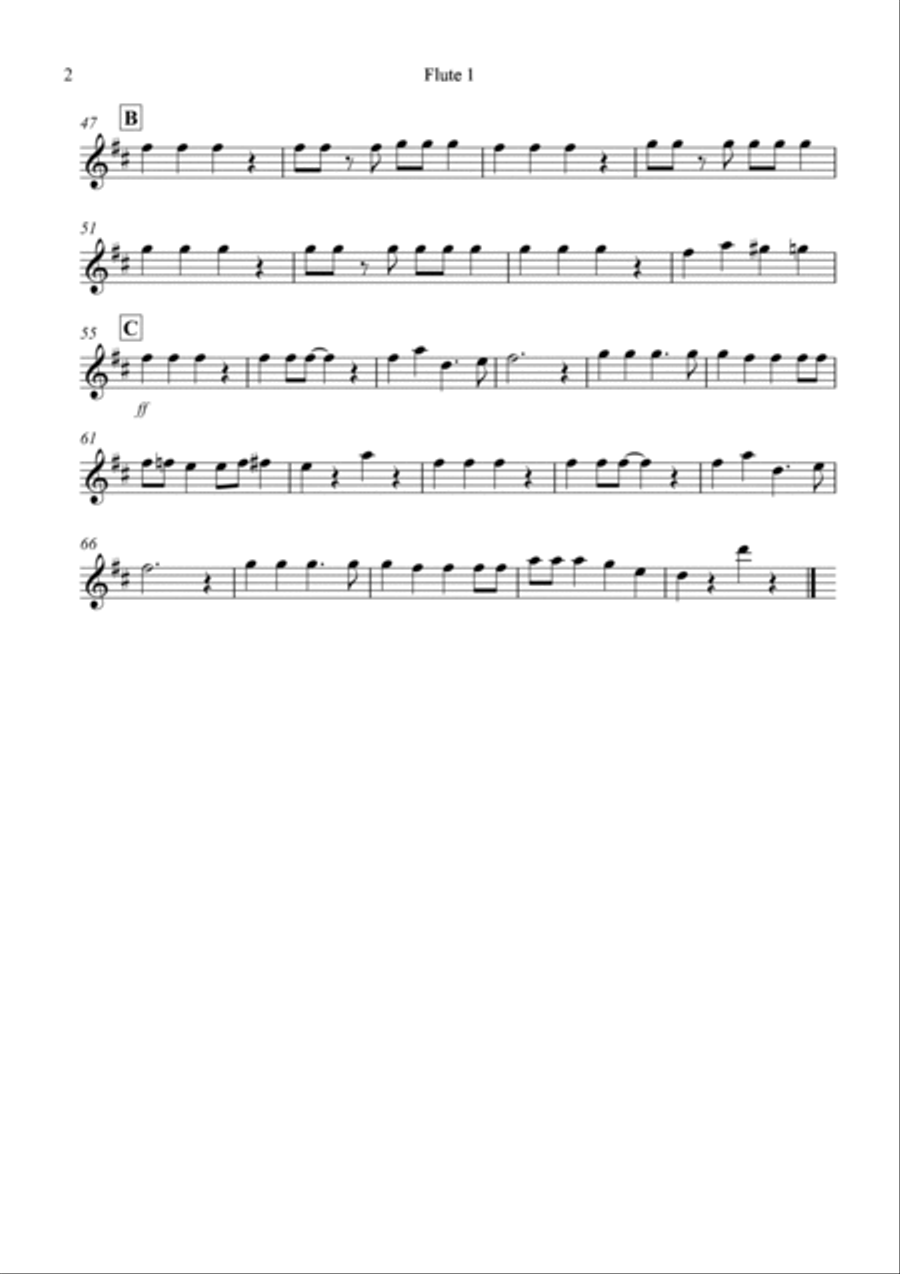 Jingle Bells (Jazzy Style!) for Flute Quartet Flute Quartet scores gallery preview page 5
