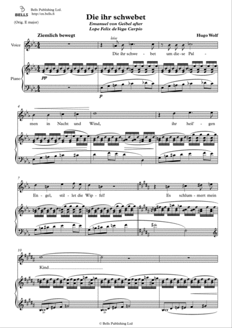 Die ihr schwebet (E-flat Major) Voice Solo scores gallery preview page 1