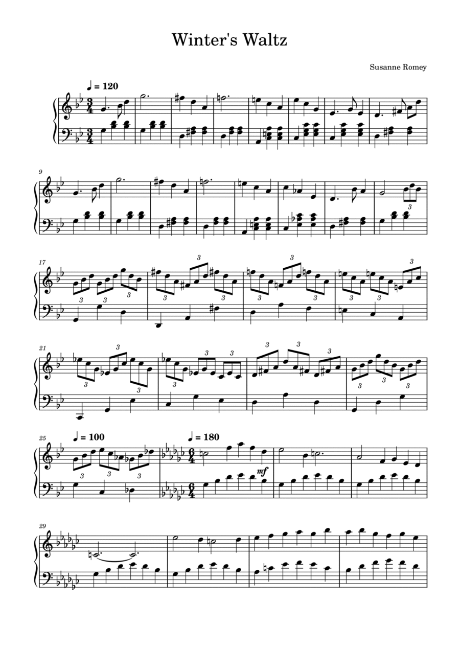 Winter's Waltz Winter's Waltz Piano Solo scores gallery preview page 1