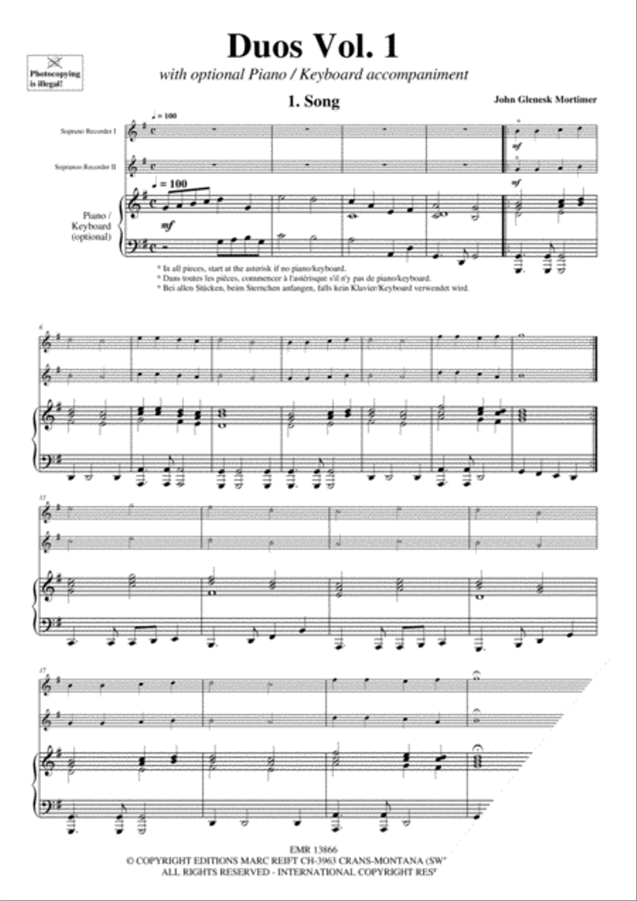 Duos Vol. 1 Soprano Recorder scores gallery preview page 3