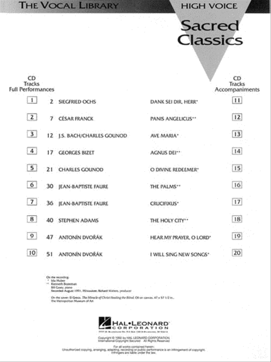 Sacred Classics Sacred Classics High Voice scores gallery preview page 2