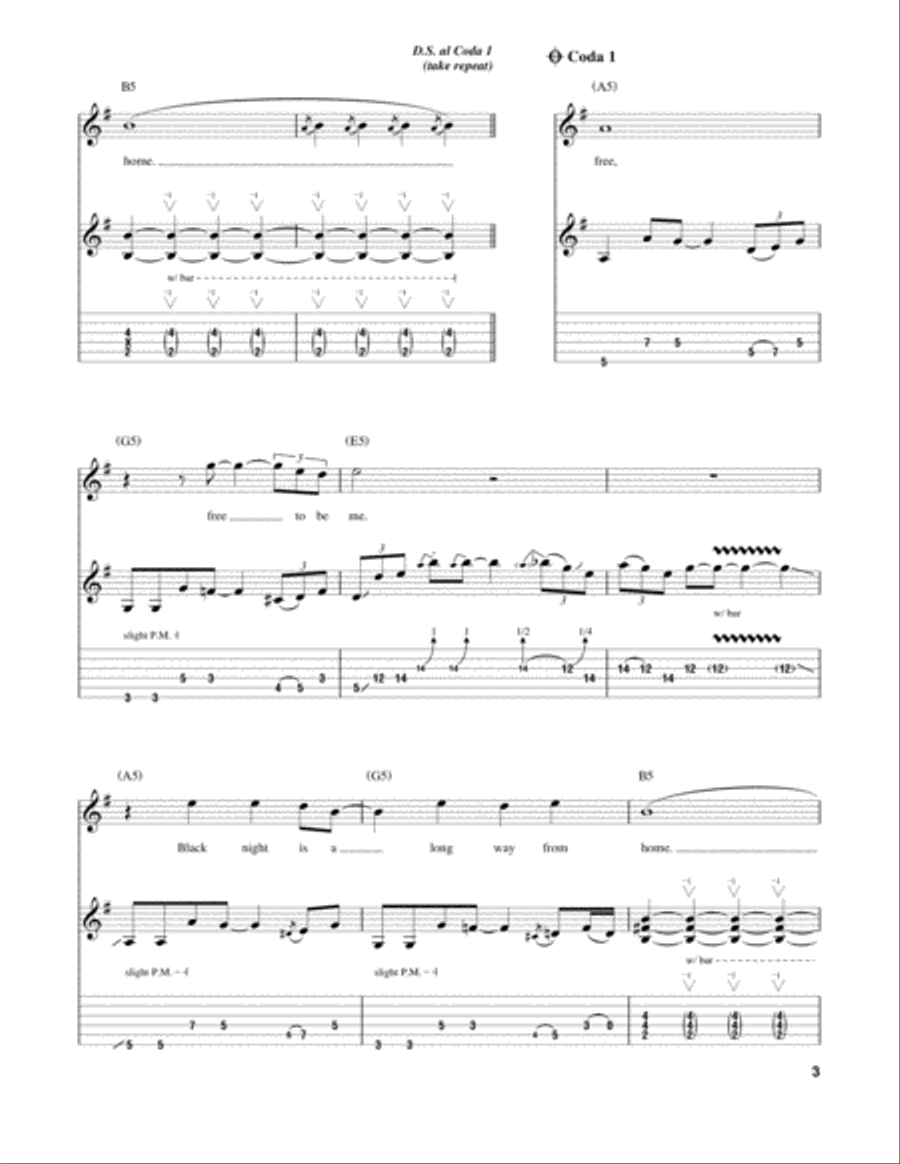 Black Night Electric Guitar scores gallery preview page 3