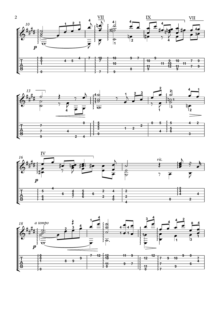 Traumerei Reverie Guitar Solo Acoustic Guitar scores gallery preview page 2