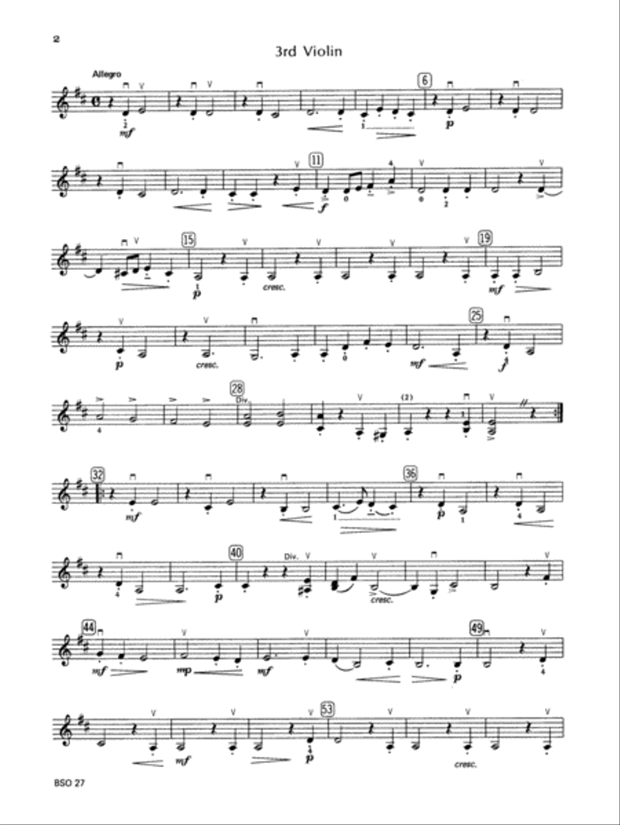 Chamber Suite in D: 3rd Violin (Viola [TC]) String Orchestra scores gallery preview page 2
