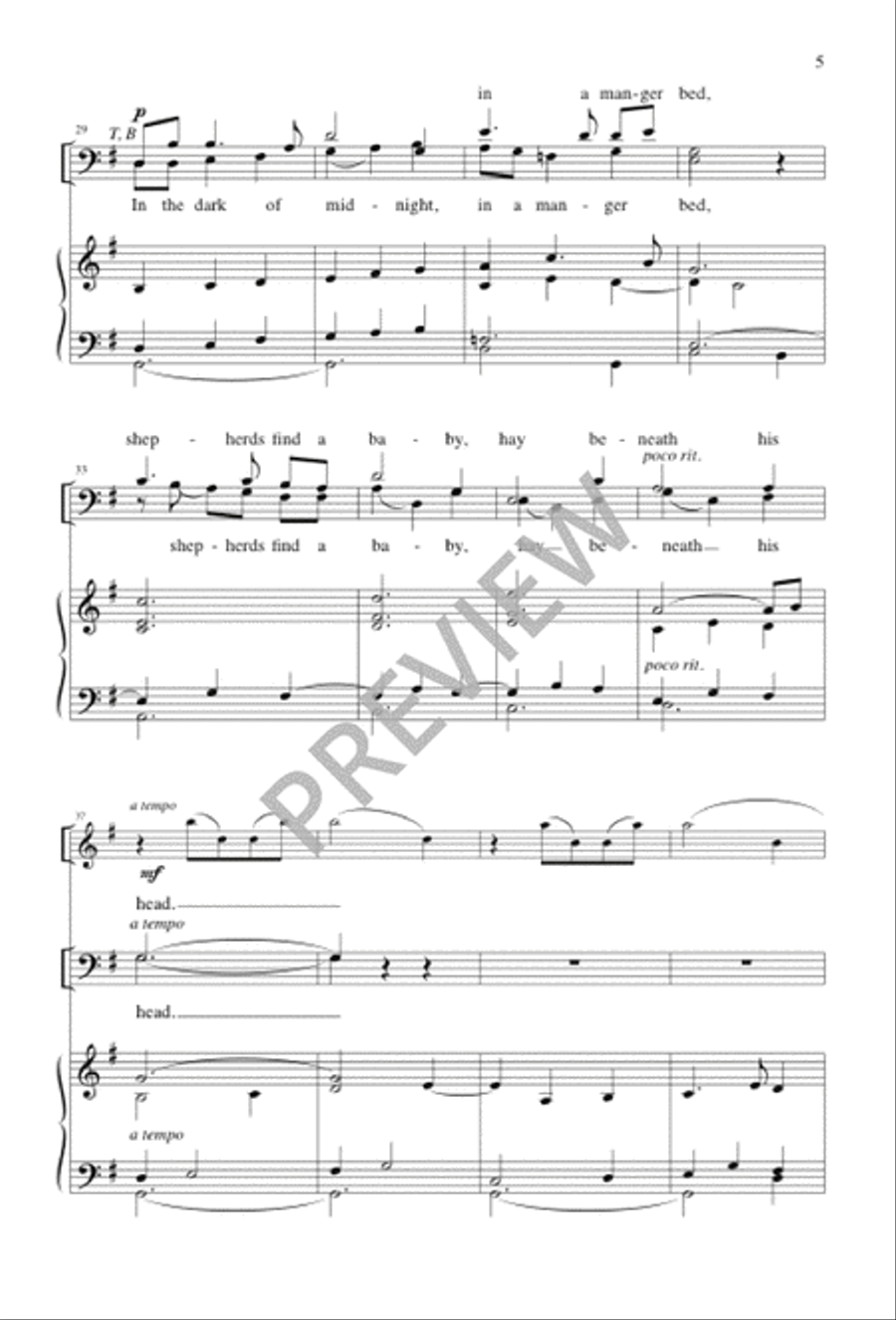 Too Much Light for Midnight 4-Part scores gallery preview page 4