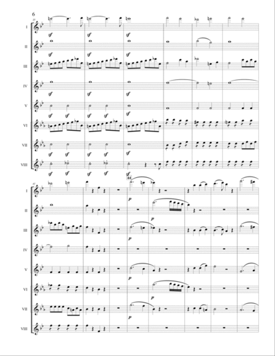 Symphony No. 40 in g minor, K. 550 Woodwind Ensemble scores gallery preview page 6