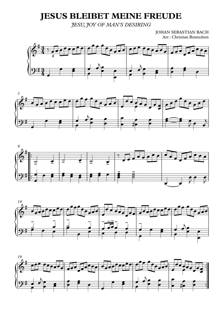 Jesus bleibet meine Freude Jesus bleibet meine Freude Piano Solo scores gallery preview page 1