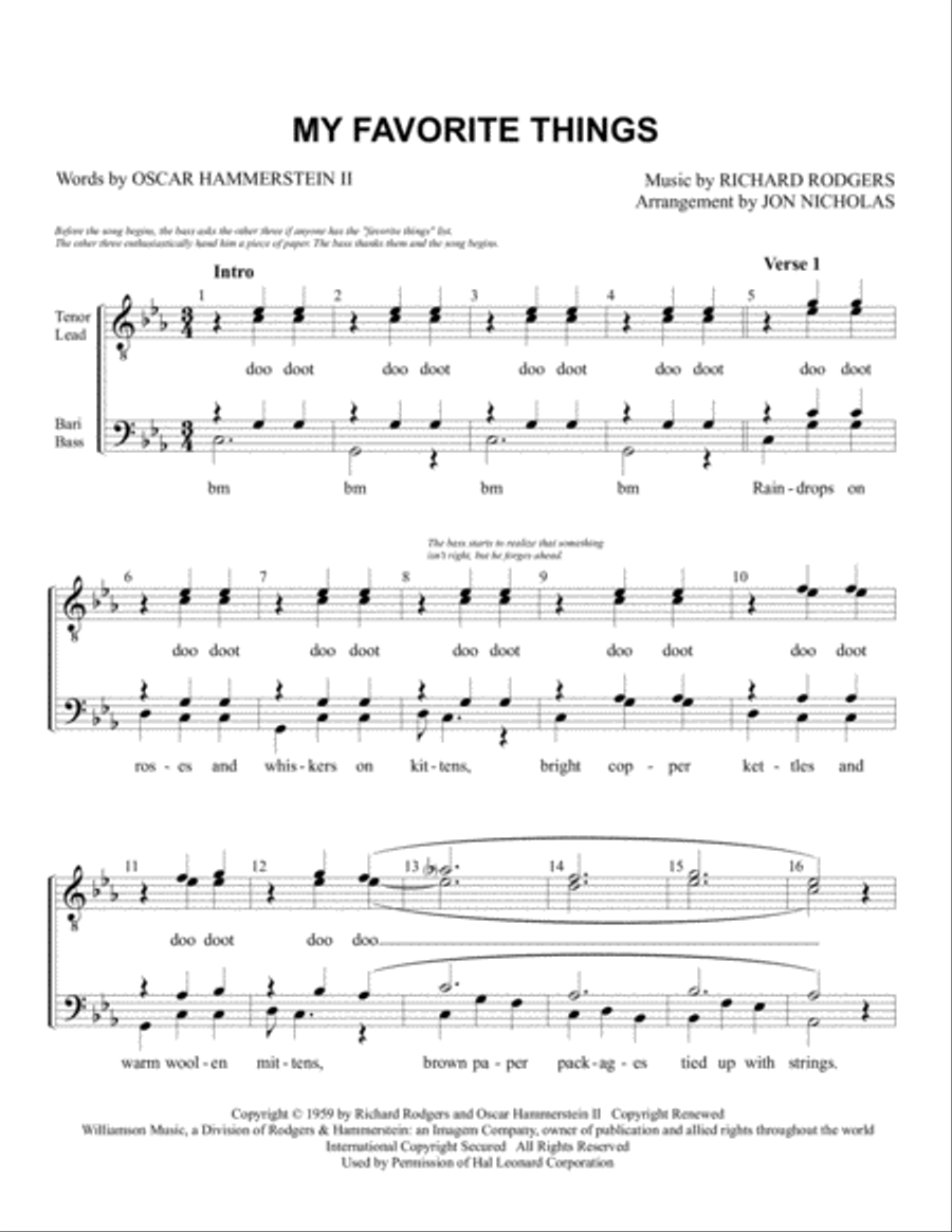My Favorite Things TTBB scores gallery preview page 1