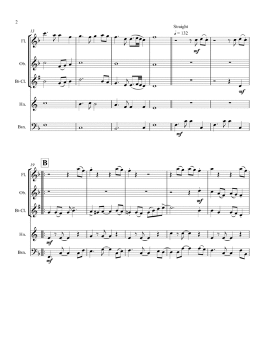 Auld Lang Syne Woodwind Quintet scores gallery preview page 3