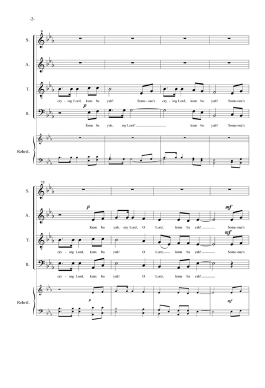 Kum Ba Yah Kum Ba Yah 4-Part scores gallery preview page 2