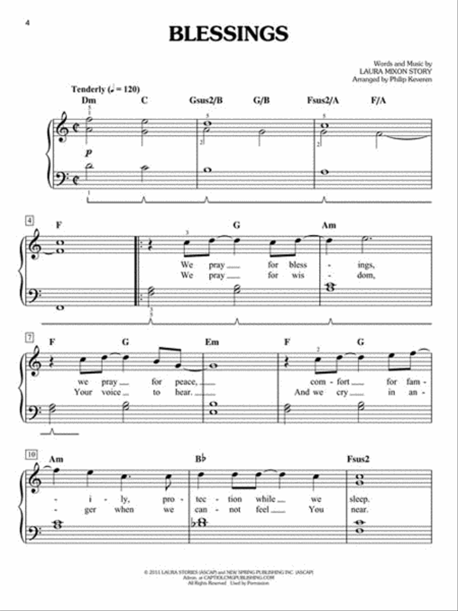 10,000 Reasons Easy Piano scores gallery preview page 3