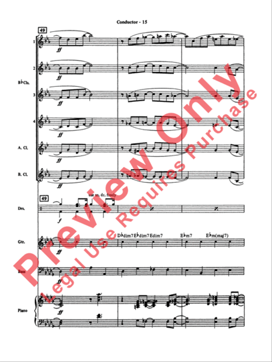 Moonlight Serenade Clarinet Choir scores gallery preview page 16