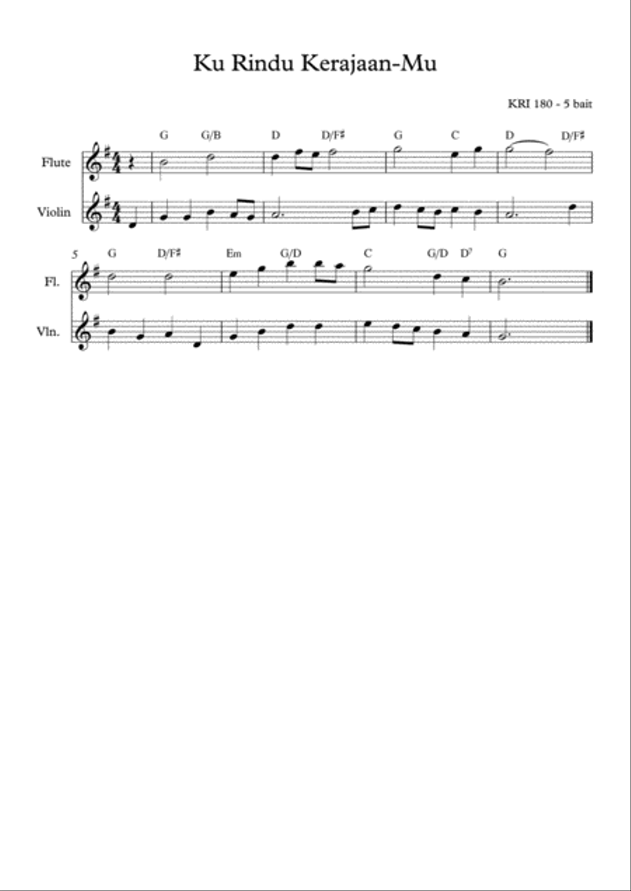 I Love Your Kingdom, Lord Flute scores gallery preview page 1
