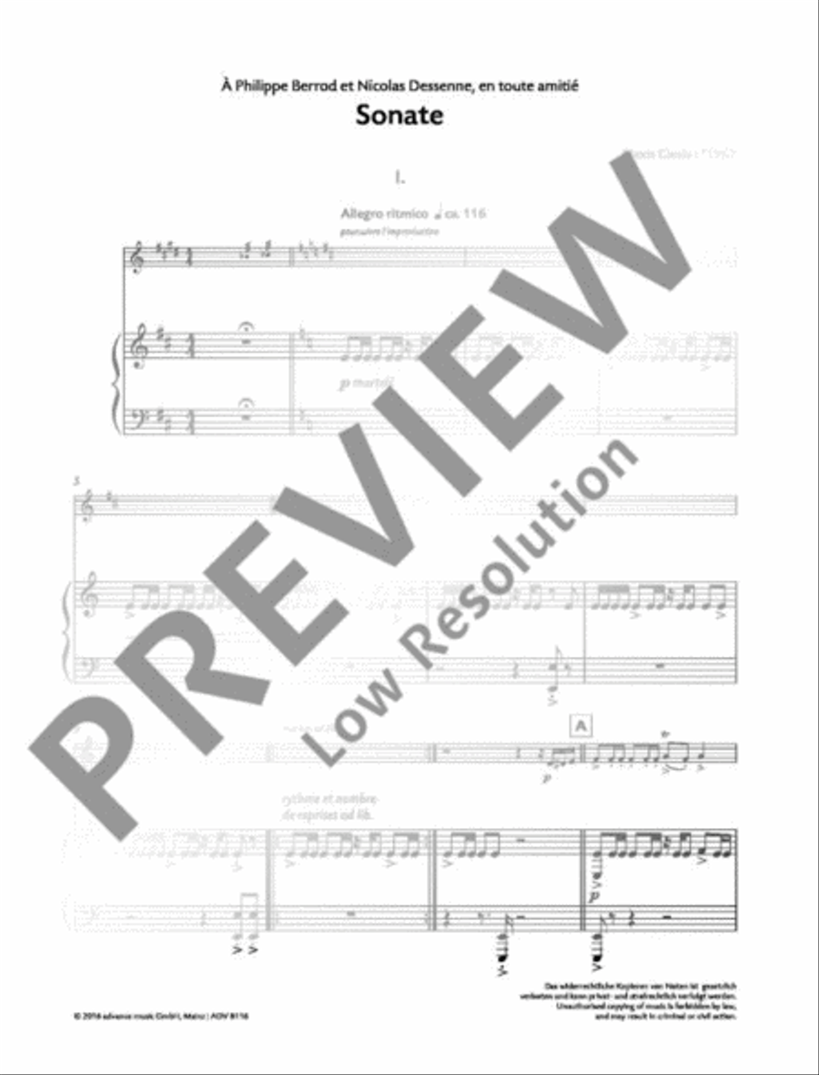 Sonate B-Flat Clarinet scores gallery preview page 4