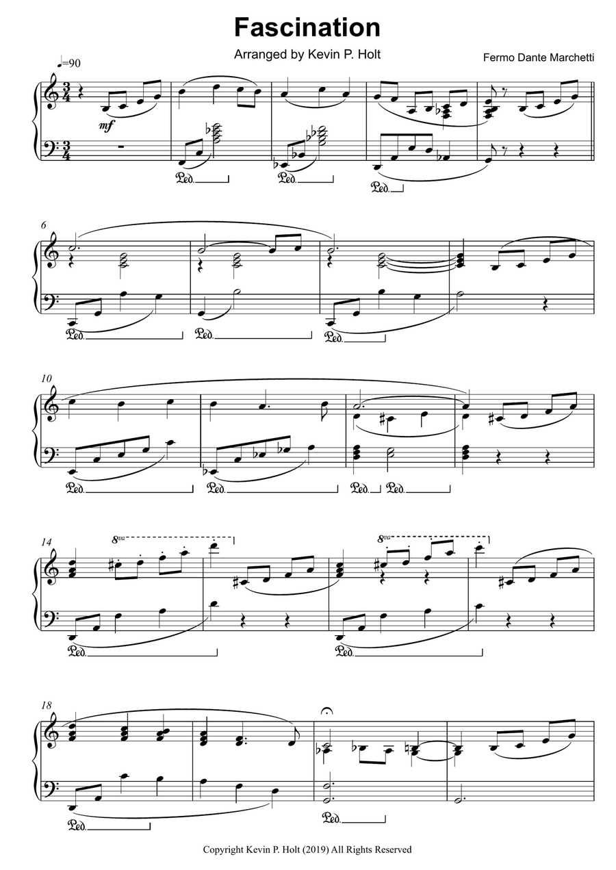Fascination - F. D. Marchetti Piano Solo scores gallery preview page 1