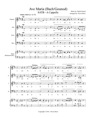 Book cover for Ave Maria - Bach/Gounod (SATB - A Cappella)