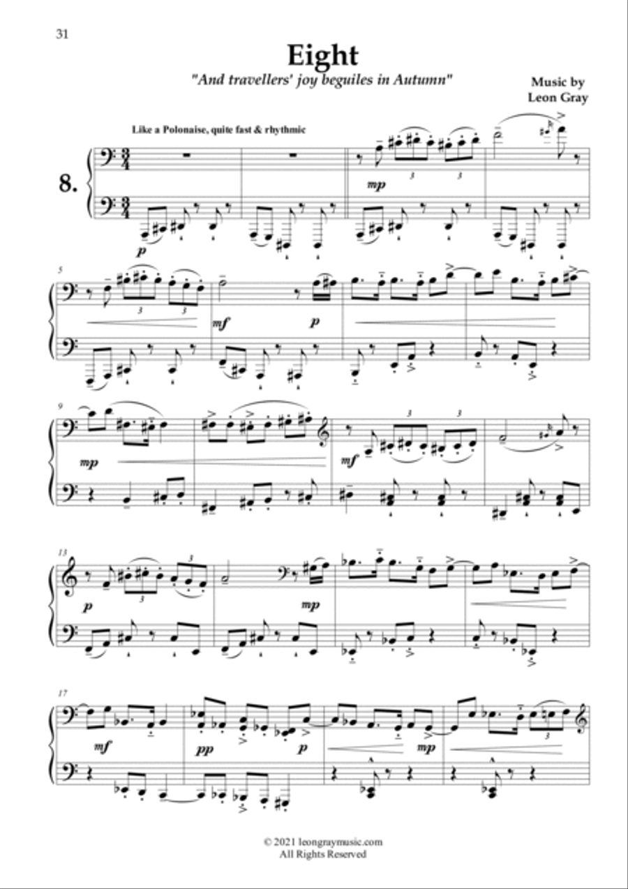 Traveller's Joy, On Russet Floors (No. 8), Leon Gray Piano Solo scores gallery preview page 2