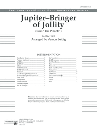 Jupiter (Bringer of Jollity): Score