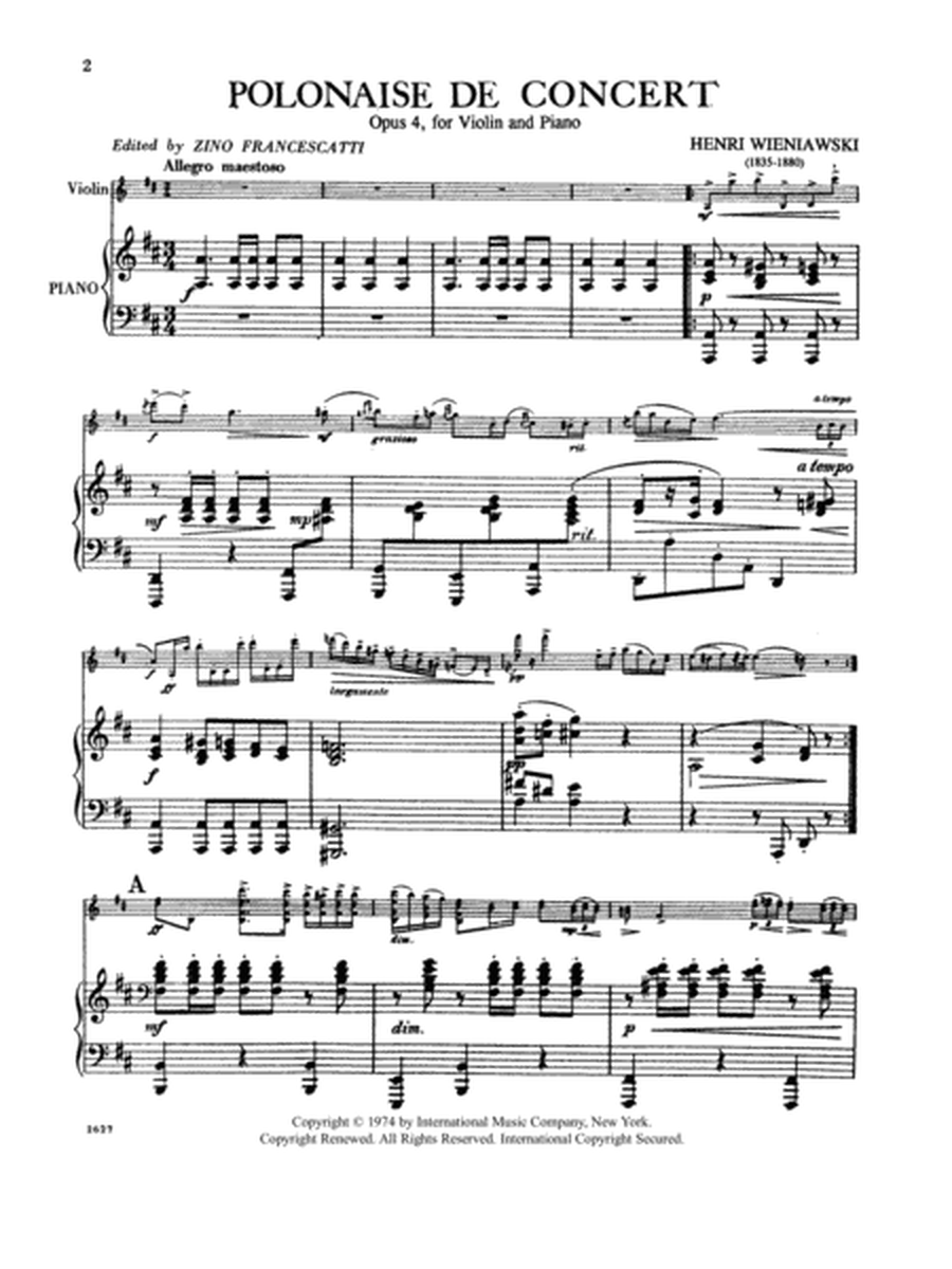 Polonaise de Concert in D major, Op. 4