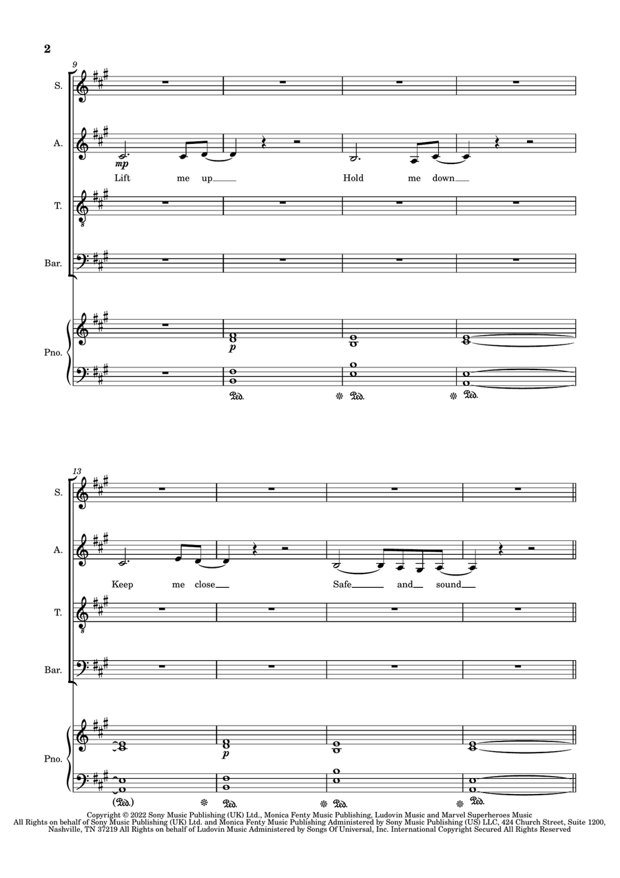 Lift Me Up 4-Part scores gallery preview page 4