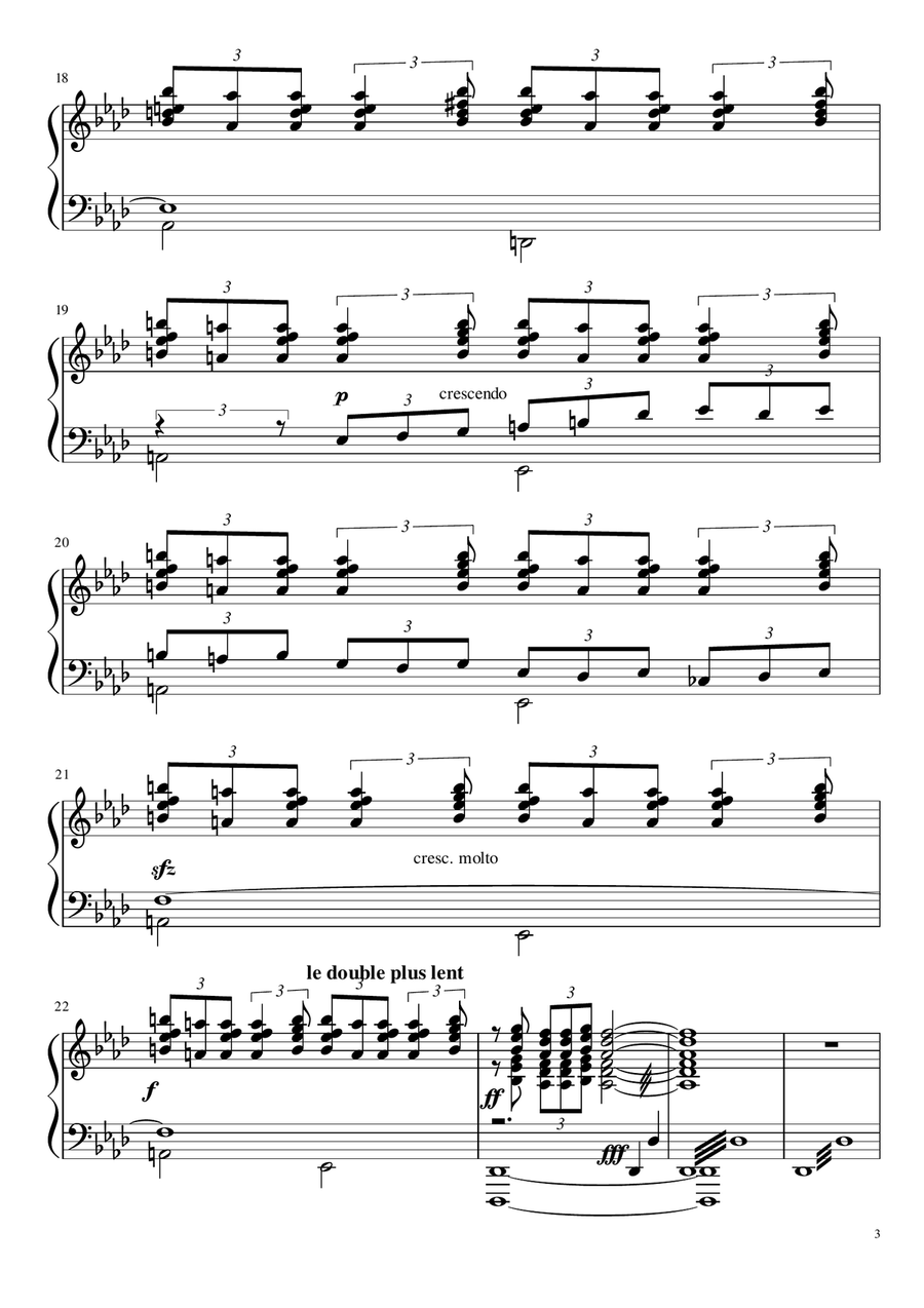 Fétes de trois Nocturnes by Debussy Piano Solo scores gallery preview page 3