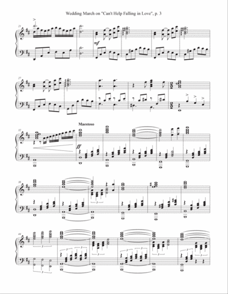 Can't Help Falling In Love Piano Solo scores gallery preview page 2