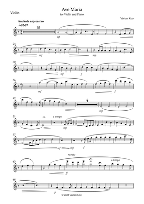 Ave Maria for violin and piano - violin part