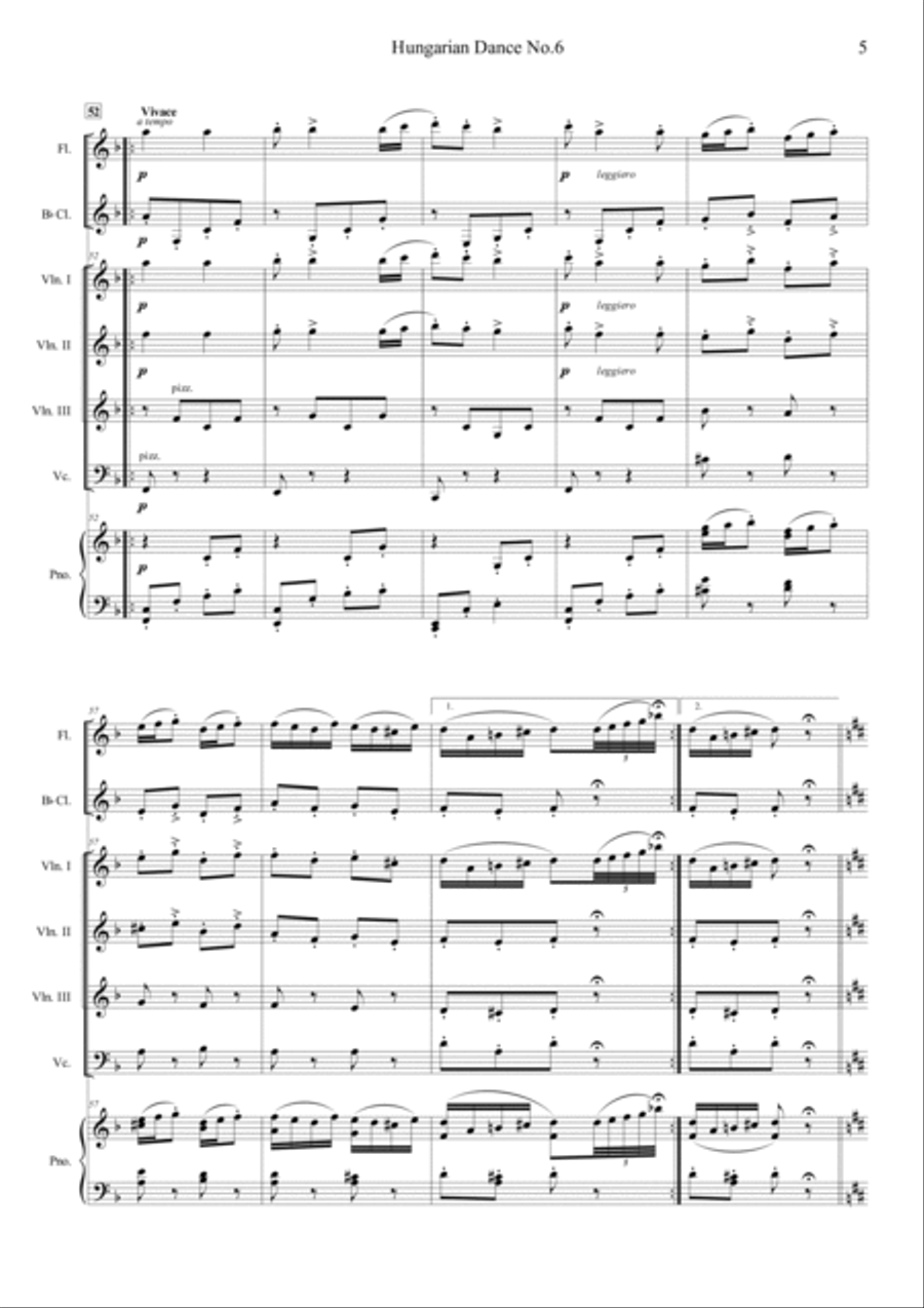 Hungarian Dances No.6 Orchestra scores gallery preview page 5