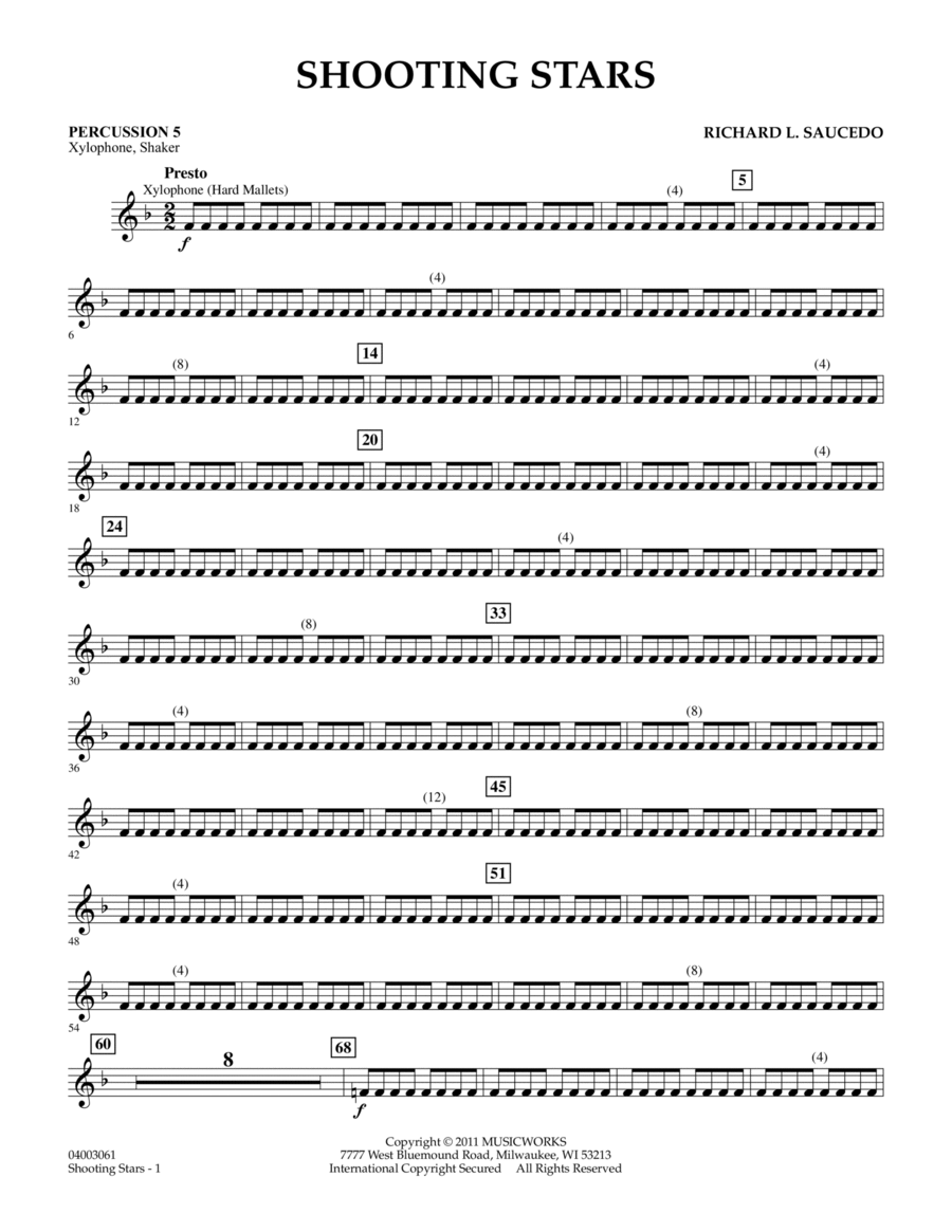 Shooting Stars - Percussion 5 Concert Band scores gallery preview page 1