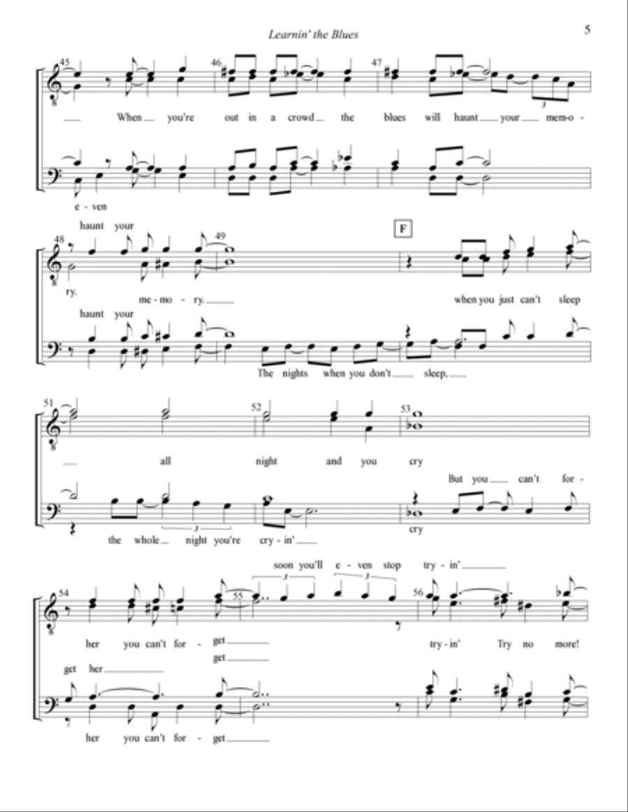 Learnin' The Blues TTBB scores gallery preview page 5