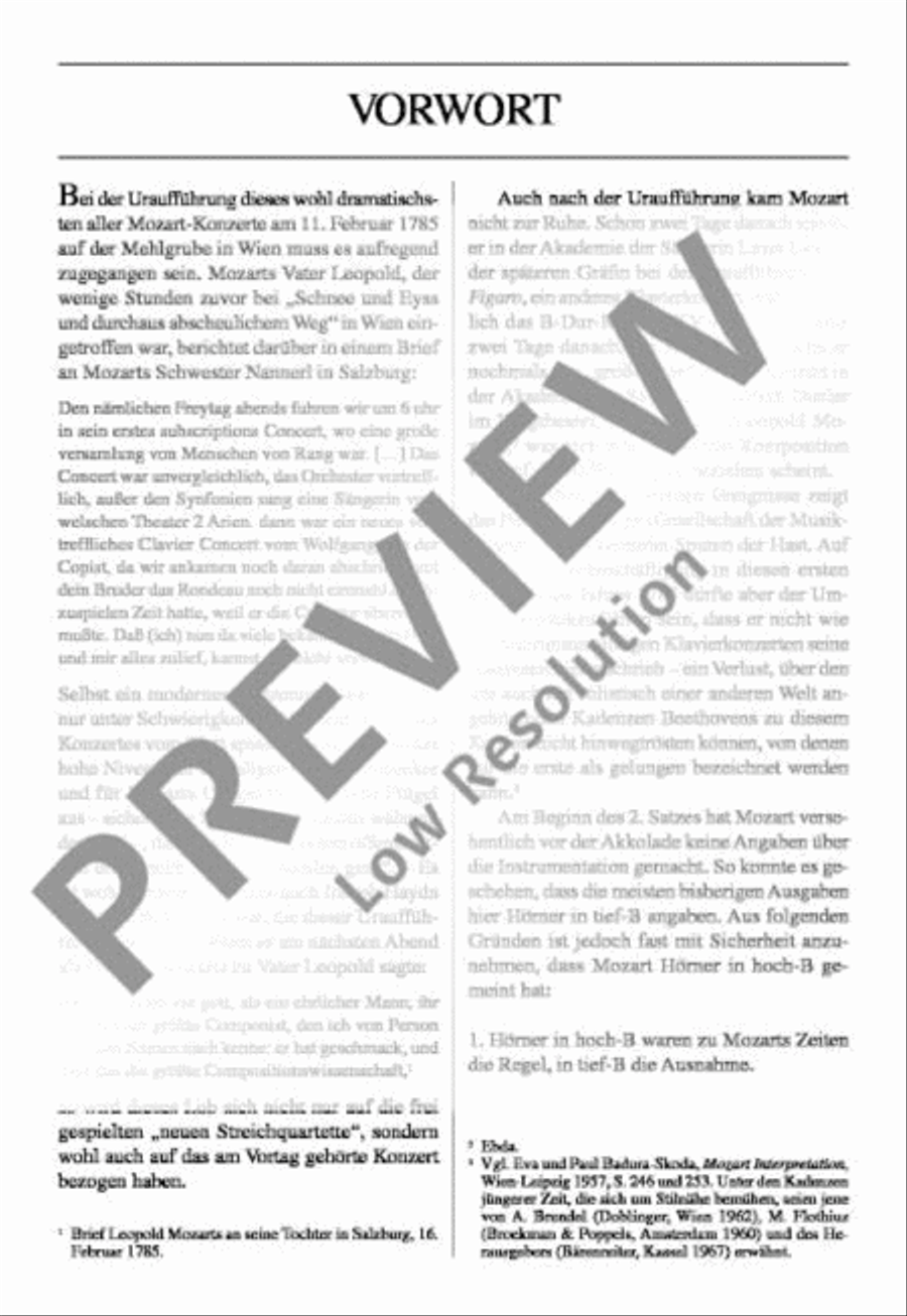 Concerto No. 20 D minor Orchestra scores gallery preview page 8