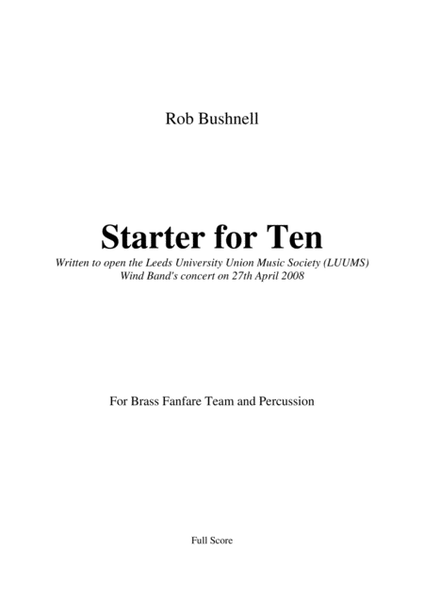 Fanfare: Starter for Ten (Rob Bushnell) - Brass and Percussion image number null