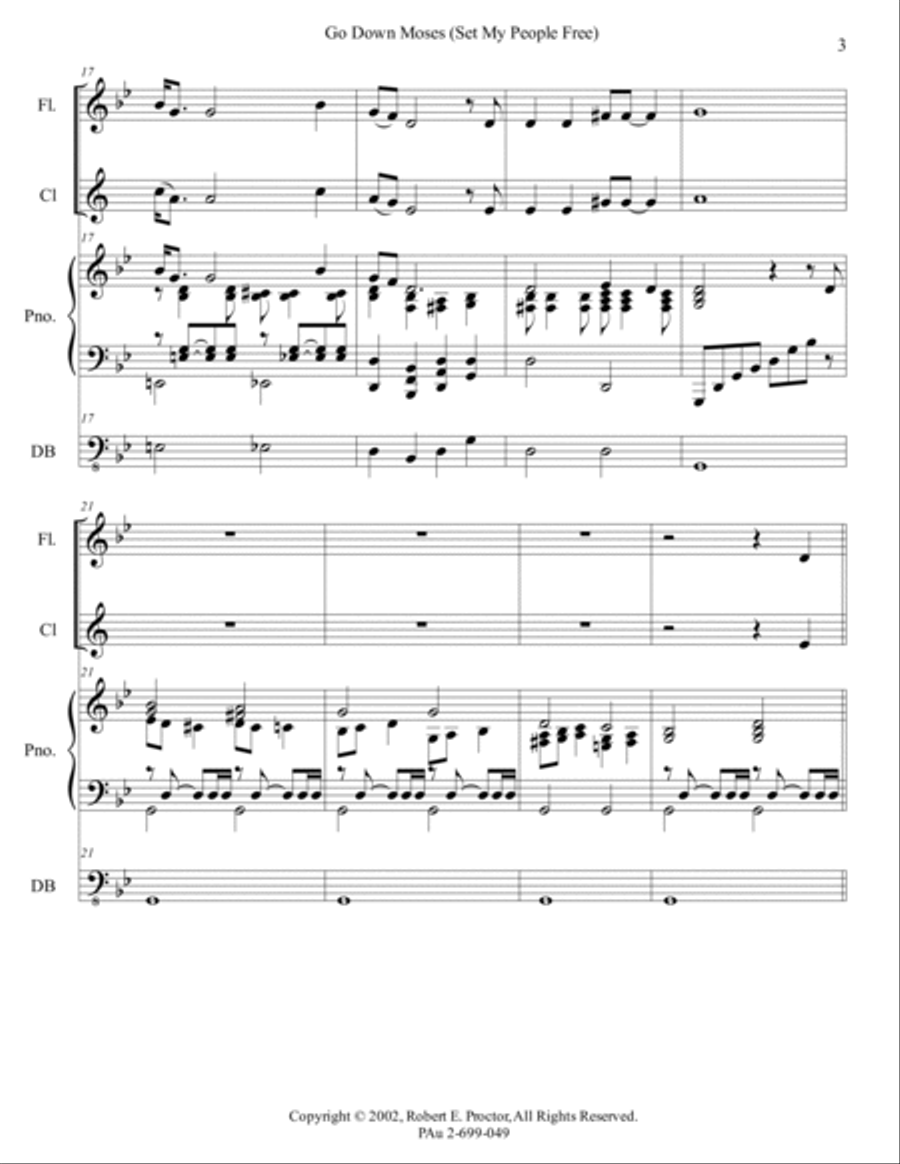 Go Down Moses, Set My People Free Small Ensemble scores gallery preview page 3