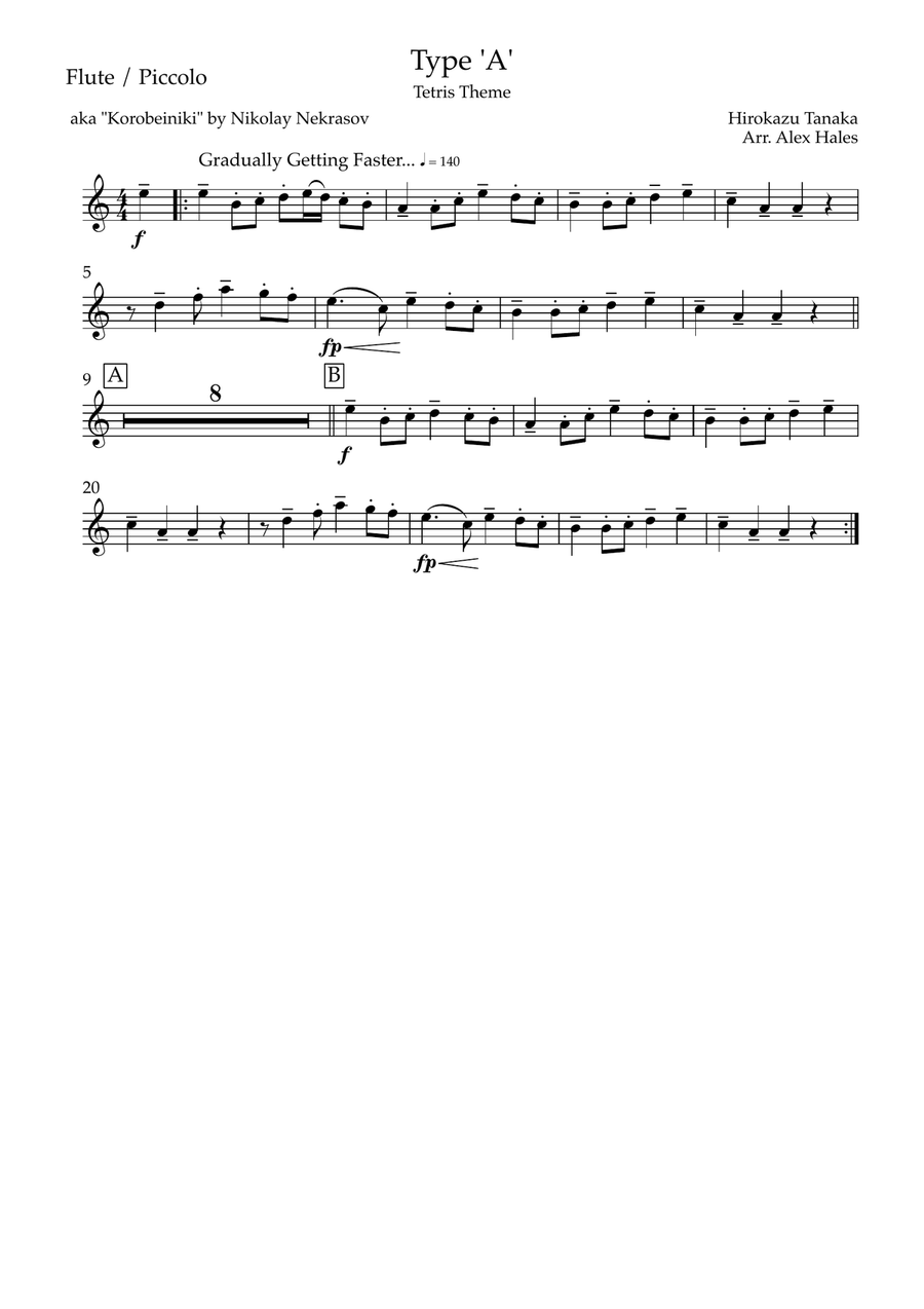 'Type A' aka Tetris Theme Marching Band scores gallery preview page 5